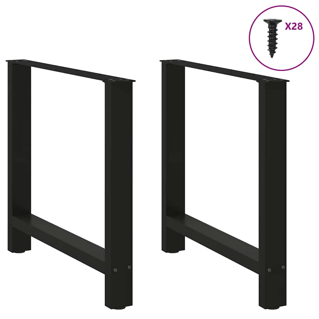 Spisebordben svart 2 stk 80x(72-73) cm stål