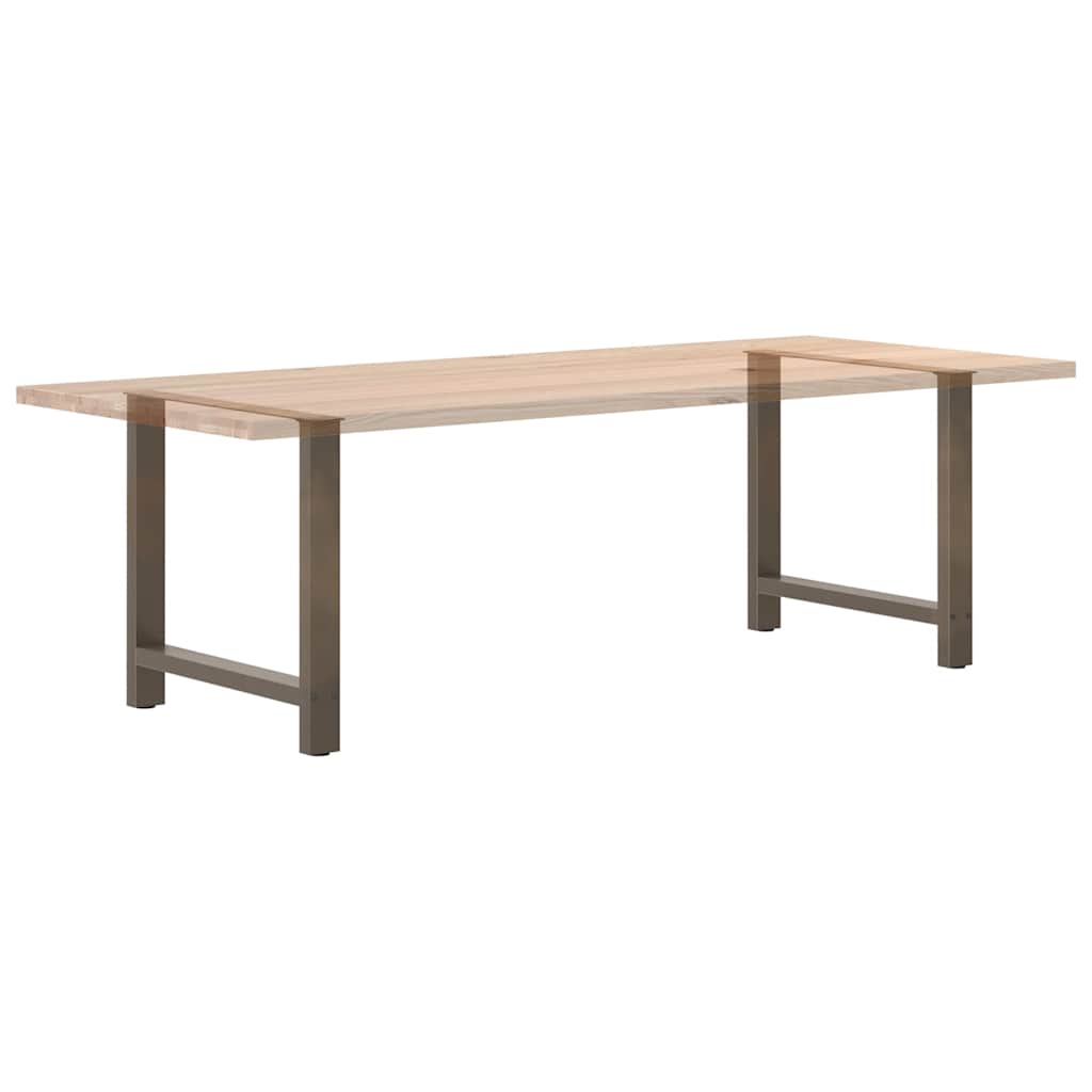 Spisebordben naturstål 2 stk 80x(72-73) cm stål