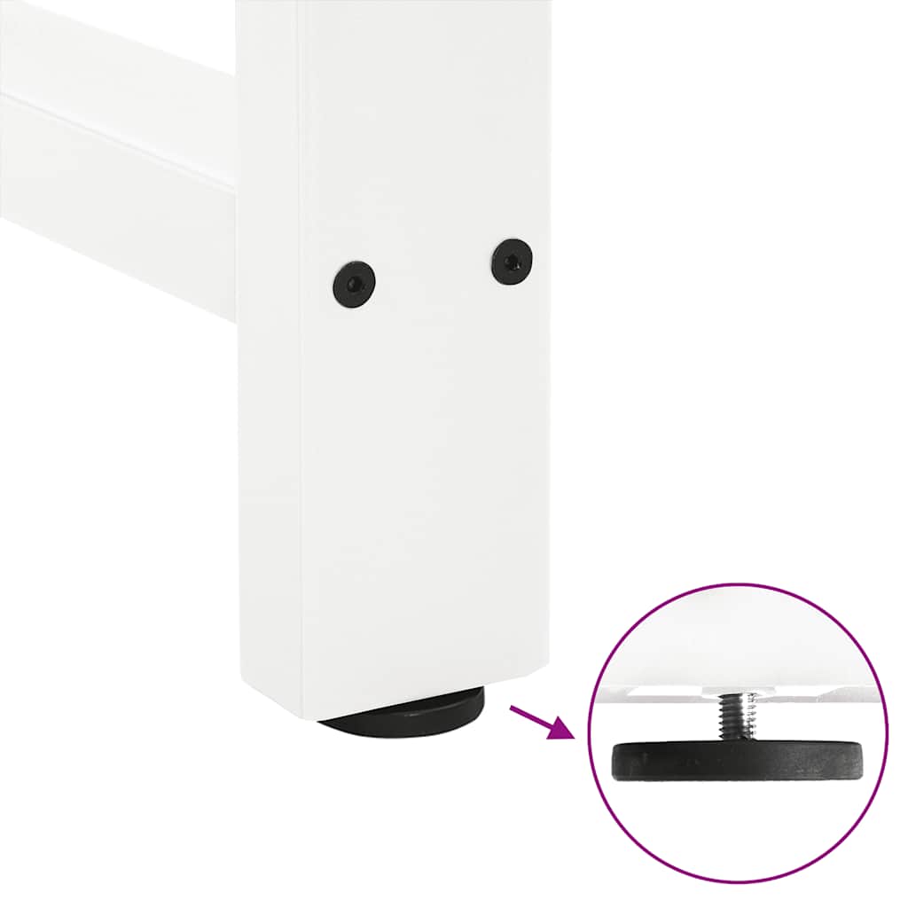 Spisebordben hvite 2 stk 90x(72-73) cm stål