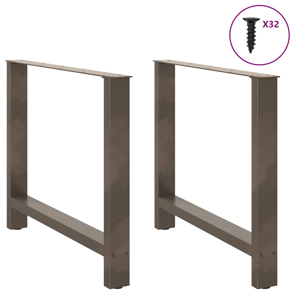 Spisebordben naturstål 2 stk 90x(72-73) cm stål