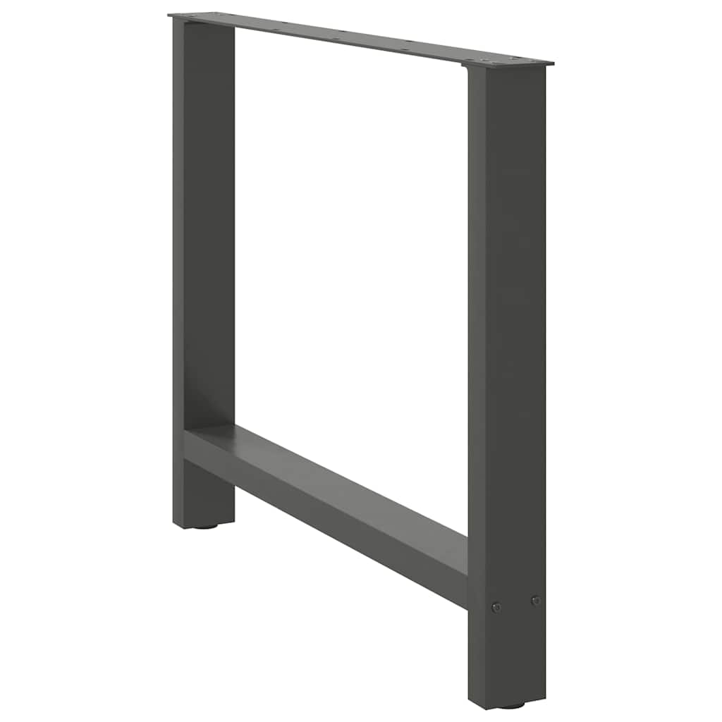 Spisebordben antrasitt 2 stk 100x(72-73) cm stål