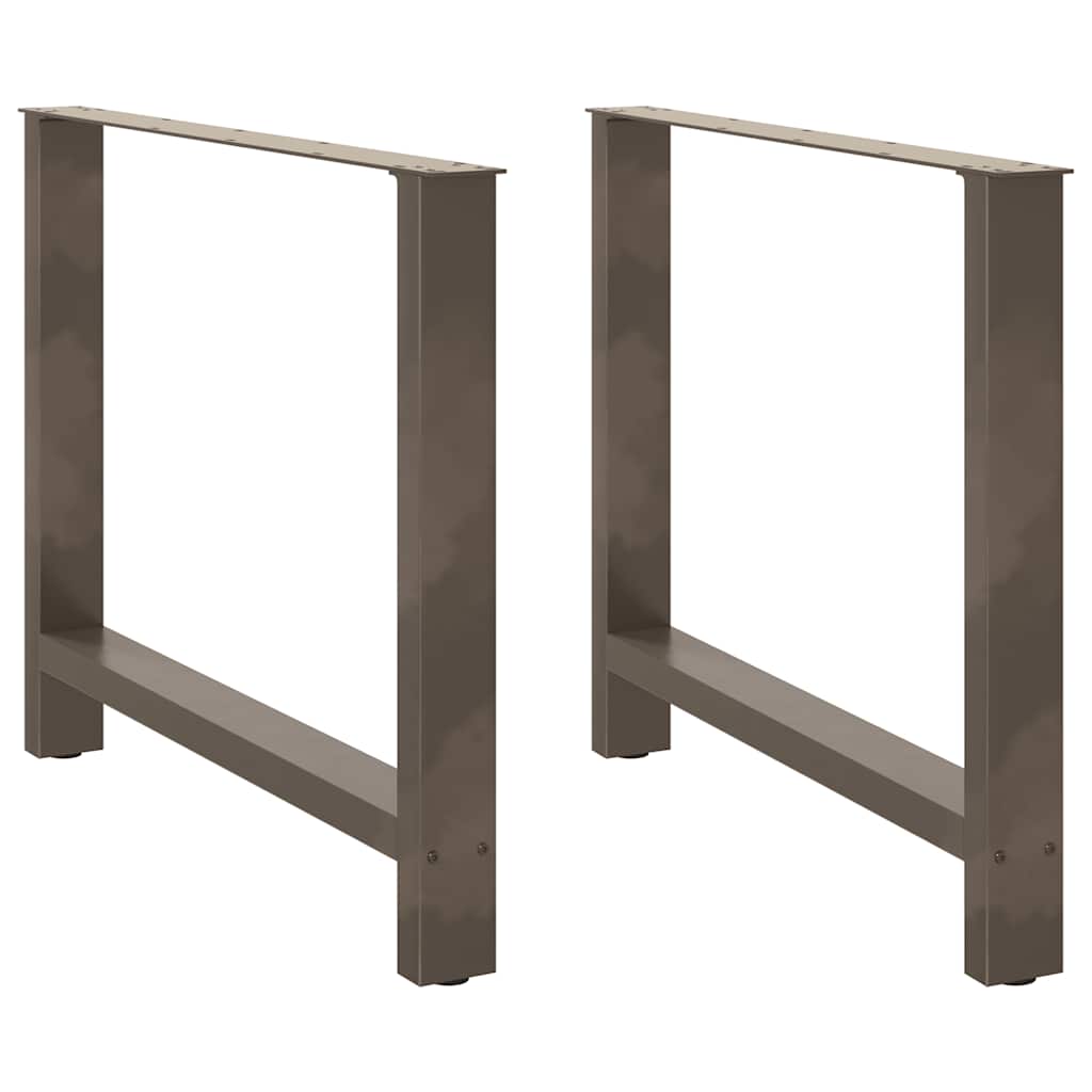 Spisebordben naturstål 2 stk 100x(72-73) cm stål