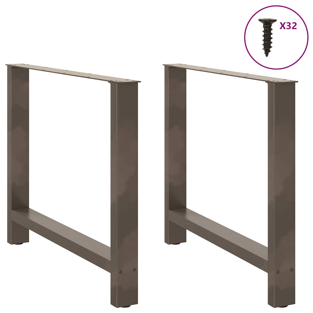 Spisebordben naturstål 2 stk 100x(72-73) cm stål