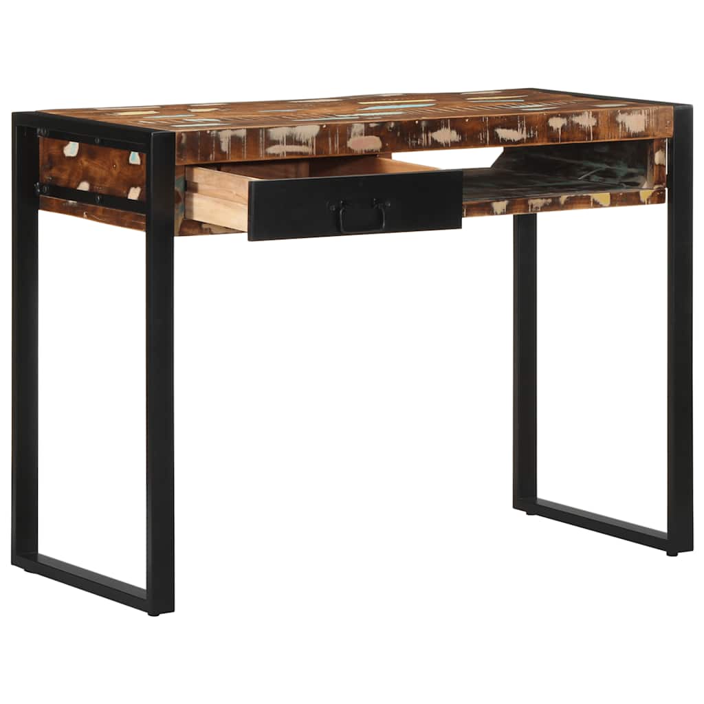 Skrivebord flerfarget 100x50x75 cm gjenvunnet heltre