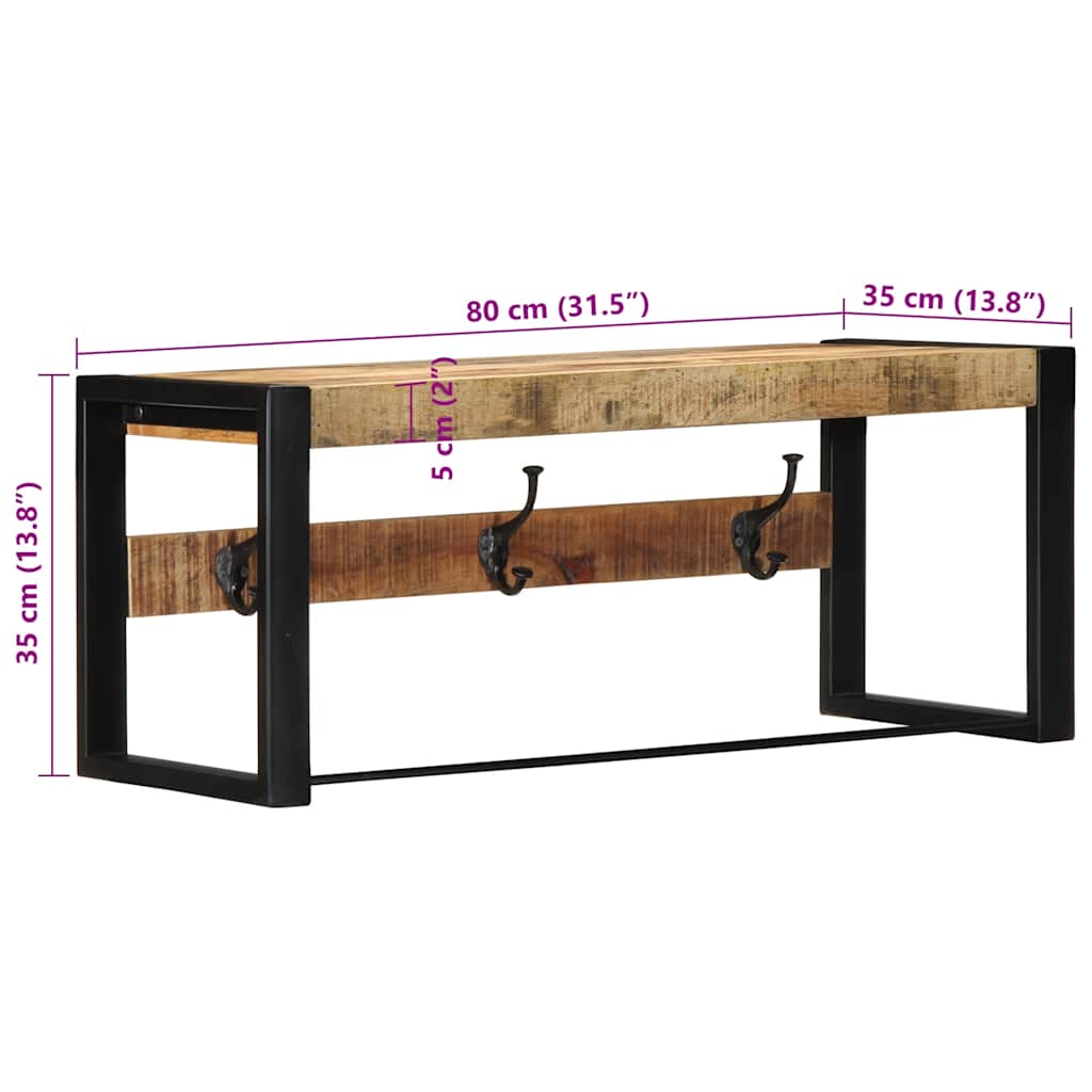 Knaggrekke 80x35x35 cm heltre grovt mangotre