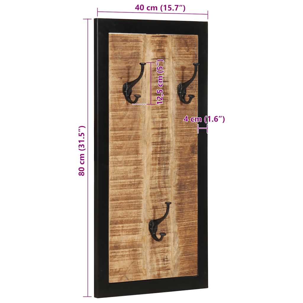 Knaggrekke 40x2x80 cm heltre grovt mangotre