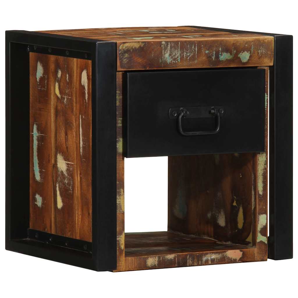 Nattbord flerfarget 40x35x40 cm gjenvunnet heltre