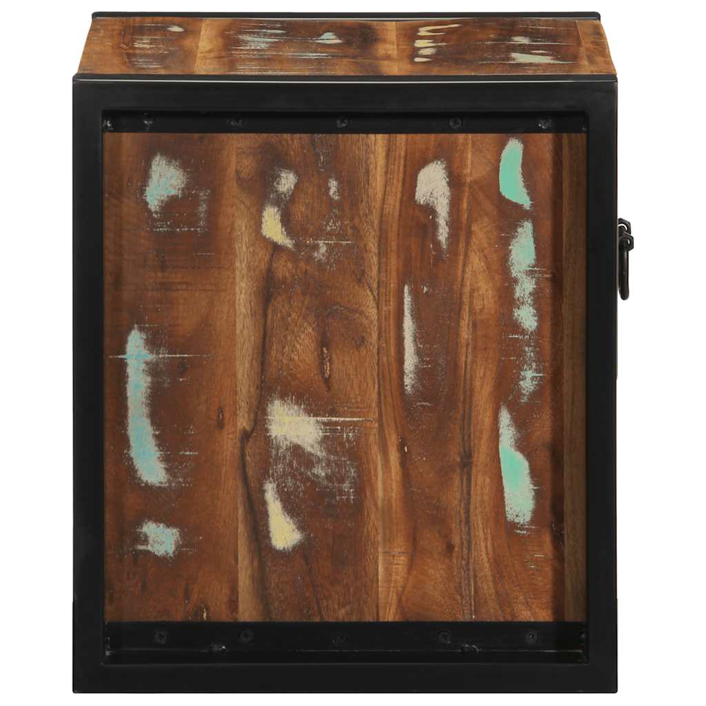 Nattbord flerfarget 40x35x40 cm gjenvunnet heltre