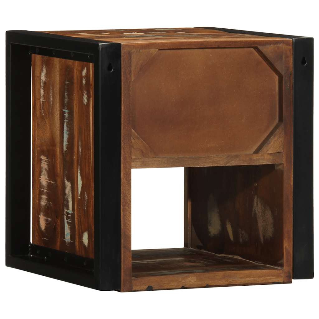 Nattbord flerfarget 40x35x40 cm gjenvunnet heltre