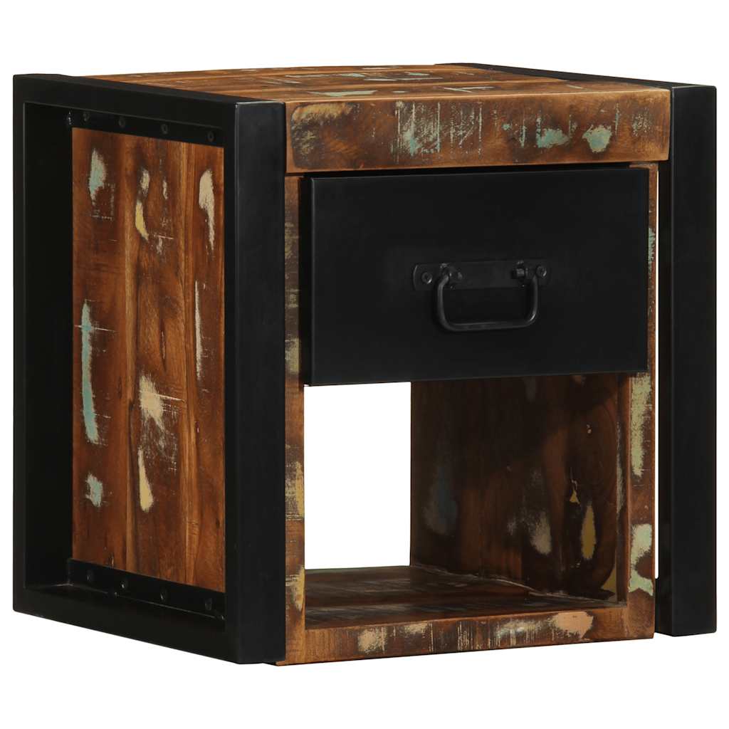 Nattbord 2 stk flerfarget 40x35x40 cm gjenvunnet heltre