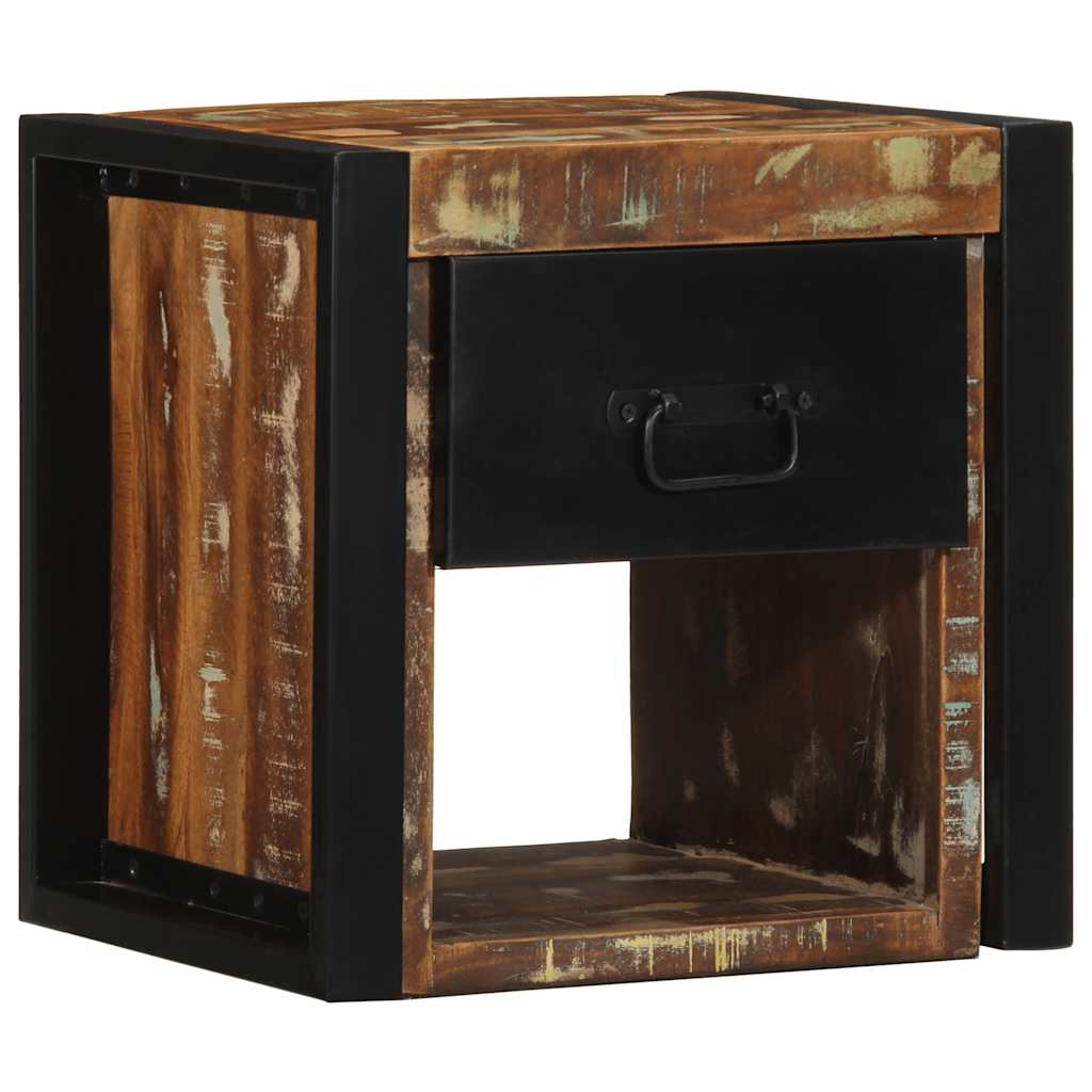 Nattbord 2 stk flerfarget 40x35x40 cm gjenvunnet heltre