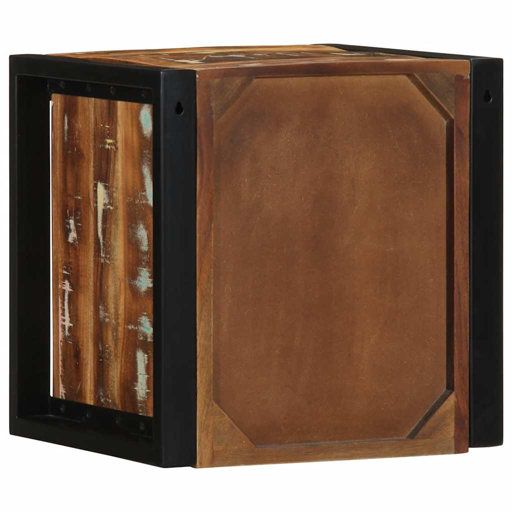 Nattbord flerfarget 40x35x40 cm gjenvunnet heltre
