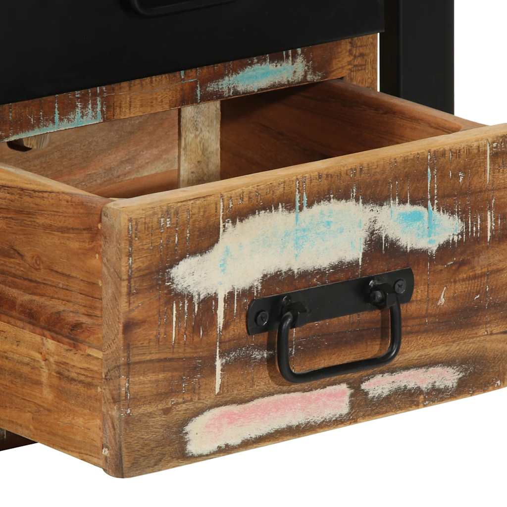 Nattbord 2 stk flerfarget 40x35x40 cm gjenvunnet heltre