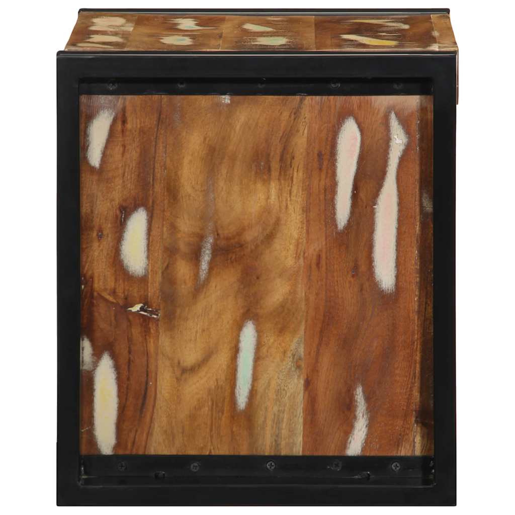 Nattbord 2 stk flerfarget 40x35x40 cm gjenvunnet heltre