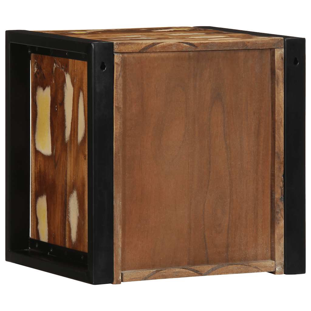 Nattbord 2 stk flerfarget 40x35x40 cm gjenvunnet heltre