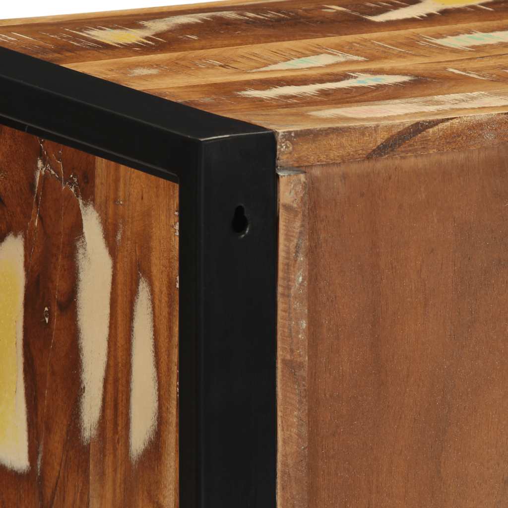 Nattbord 2 stk flerfarget 40x35x40 cm gjenvunnet heltre