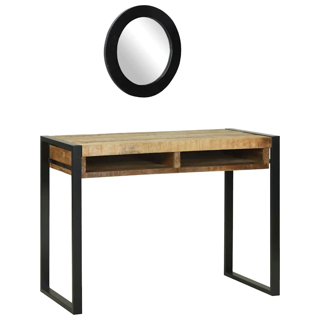 Sminkebord med hylle Brun 100 x 50 x 75 cm Massivt mangotre
