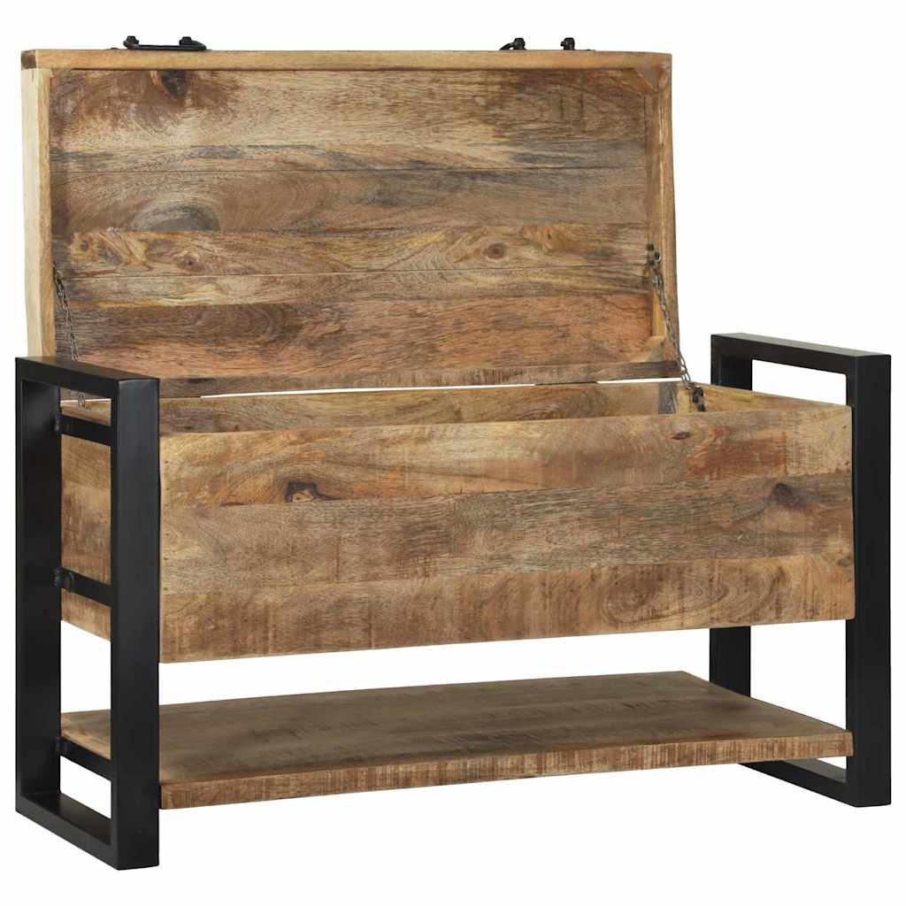 Lagringsboks med lagring Brun 80 x 35 x 45 cm Massivt mangotre