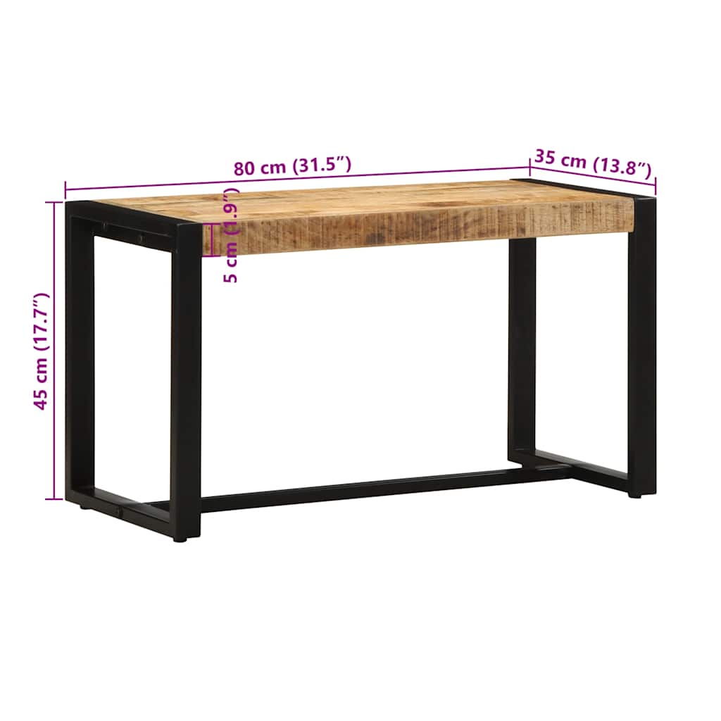 Skobenk 80x35x45 cm grovt heltre mangotre