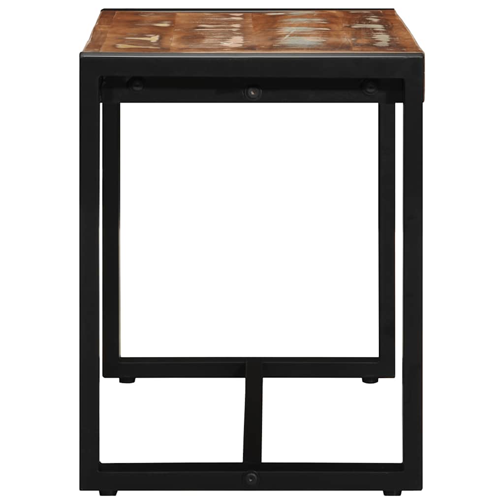 Benk flerfarget 80x35x45 cm gjenvunnet heltre
