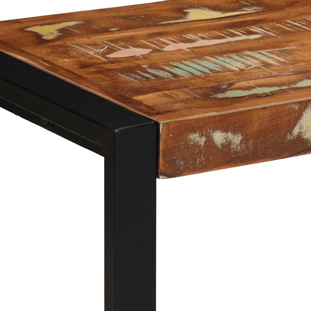 Benk flerfarget 80x35x45 cm gjenvunnet heltre