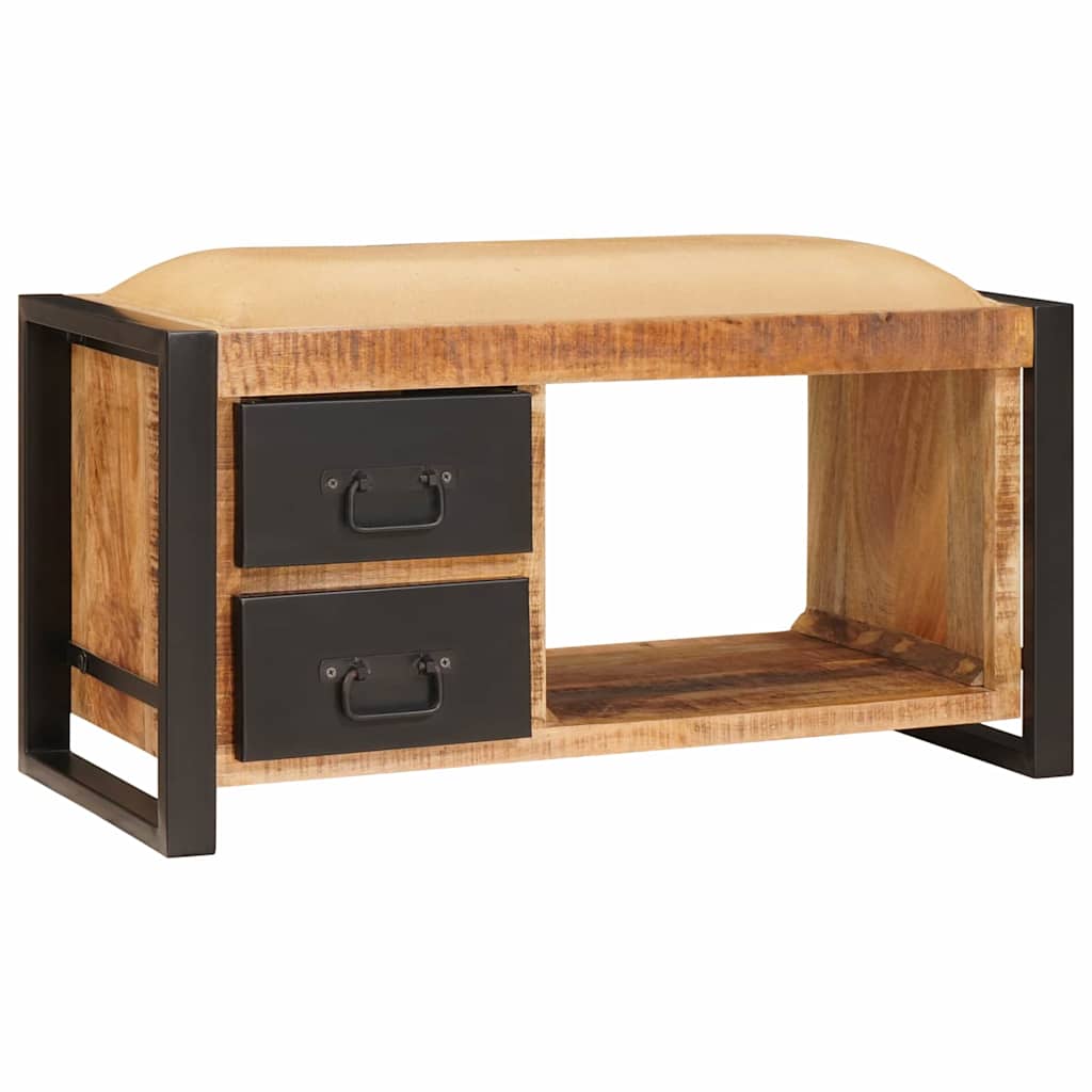 Oppbevaringsbenk Brun 80 x 35 x 40 cm Massivt mangotre