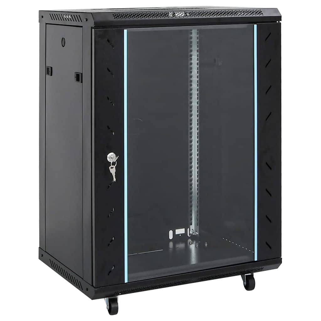 Nettverksskap 15U 19" IP20 svart 60x45x86 cm