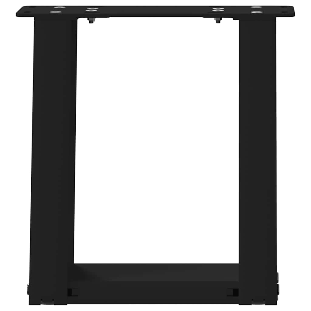 Salongbordben U-formet 2 stk svart 30x(30-31) cm stål