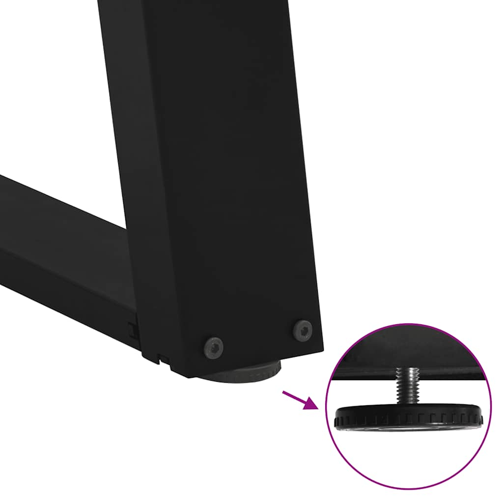 Salongbordben U-formet 2 stk svart 30x(30-31) cm stål