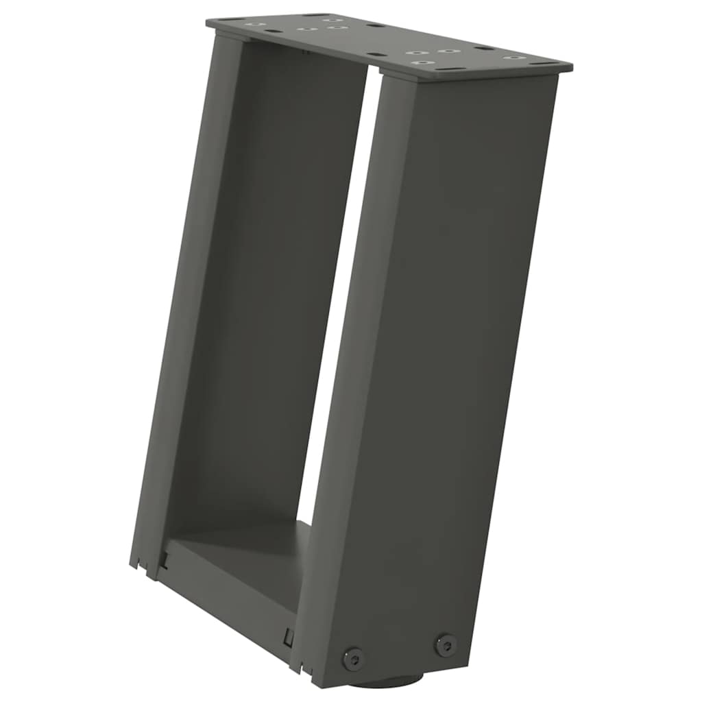 Salongbordben U-formet 2 stk antrasitt 30x(30-31) cm stål