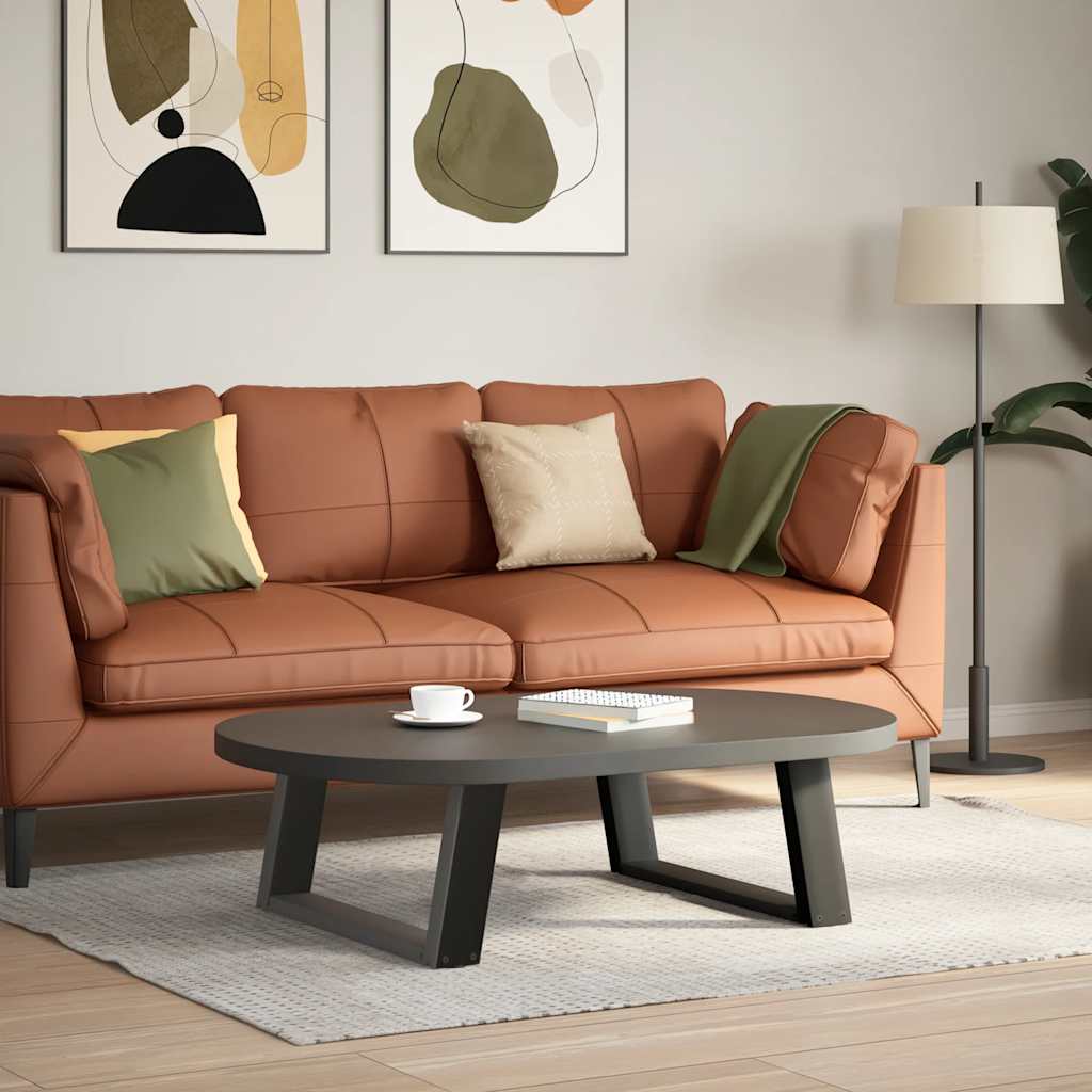 Salongbordben U-formet 2 stk antrasitt 60x(30-31) cm stål