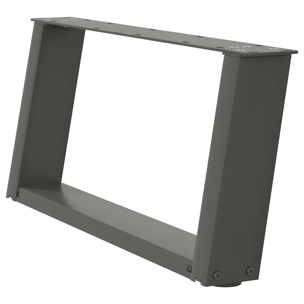 Salongbordben U-formet 2 stk antrasitt 60x(30-31) cm stål