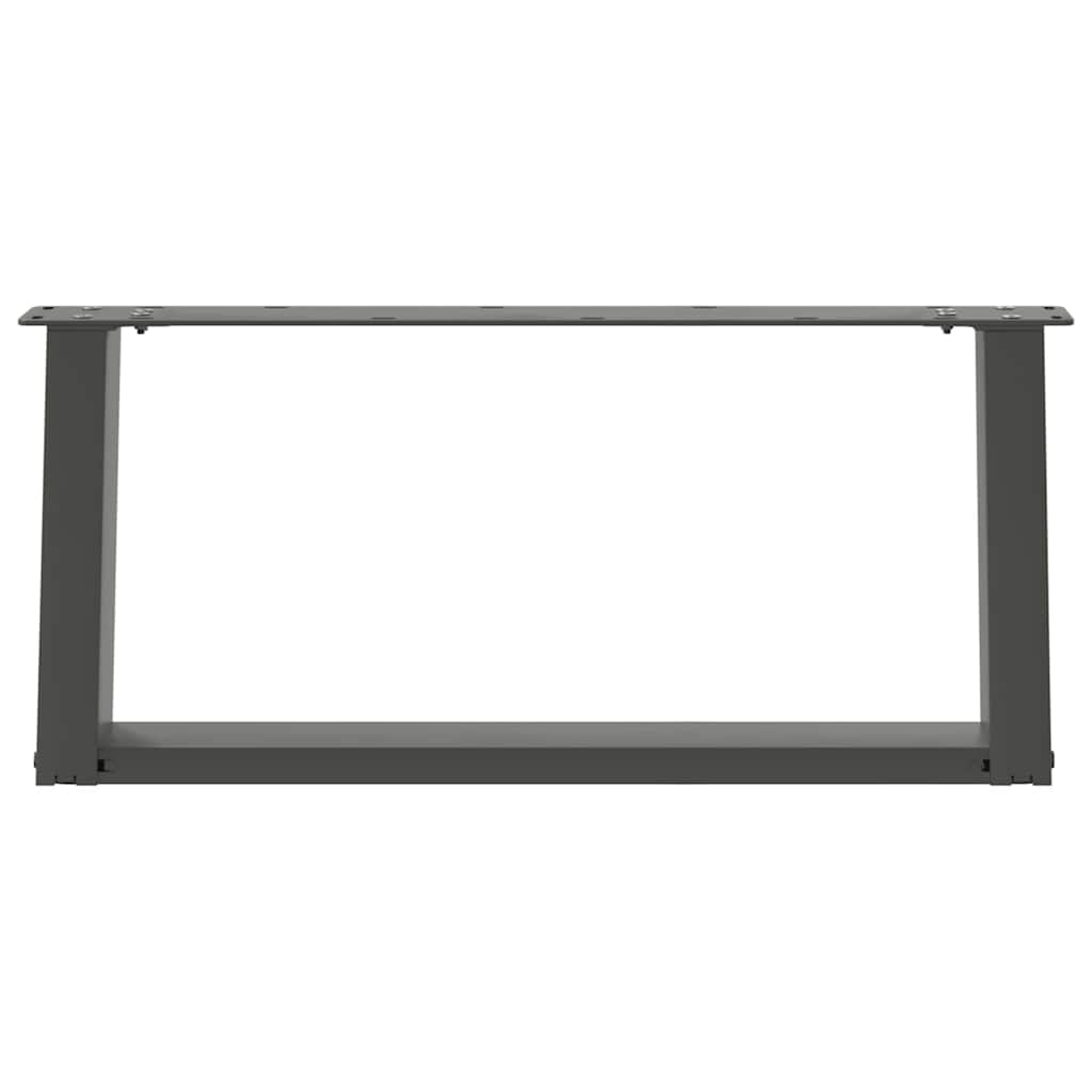 Salongbordben U-formet 2 stk antrasitt 60x(30-31) cm stål