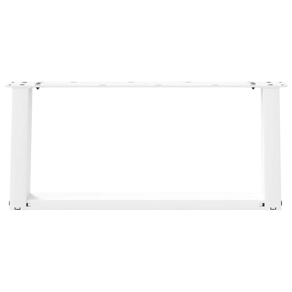 Salongbordben U-formet 2 stk hvit 70x(30-31) cm stål