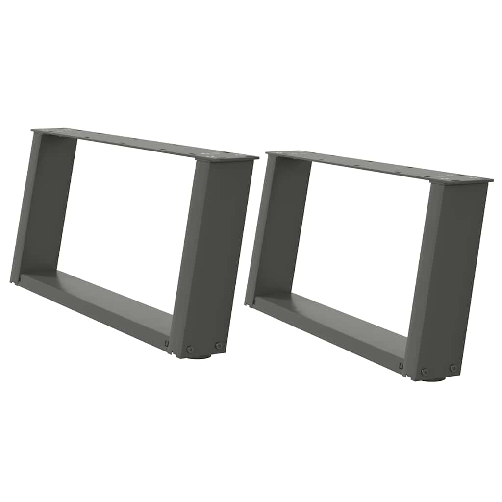 Salongbordben U-formet 2 stk antrasitt 70x(30-31) cm stål