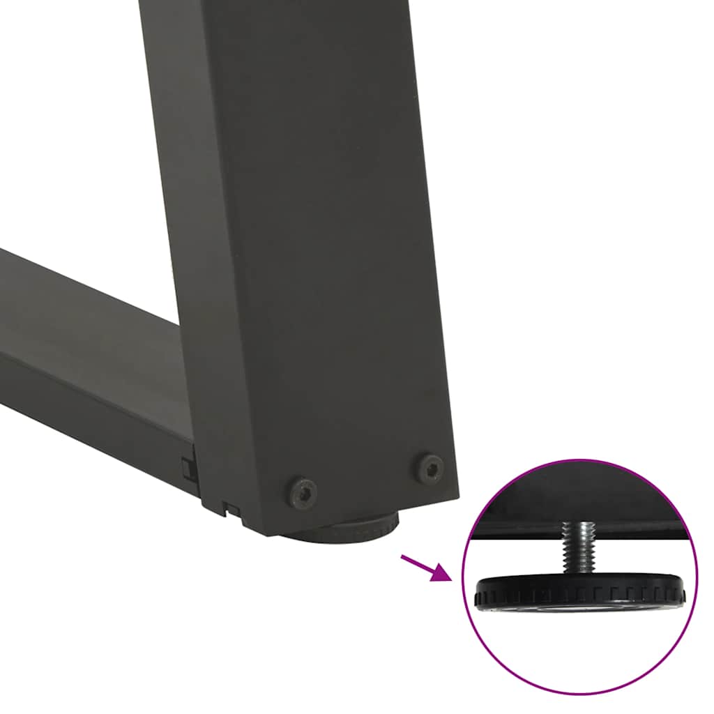 Salongbordben U-formet 2 stk antrasitt 70x(30-31) cm stål