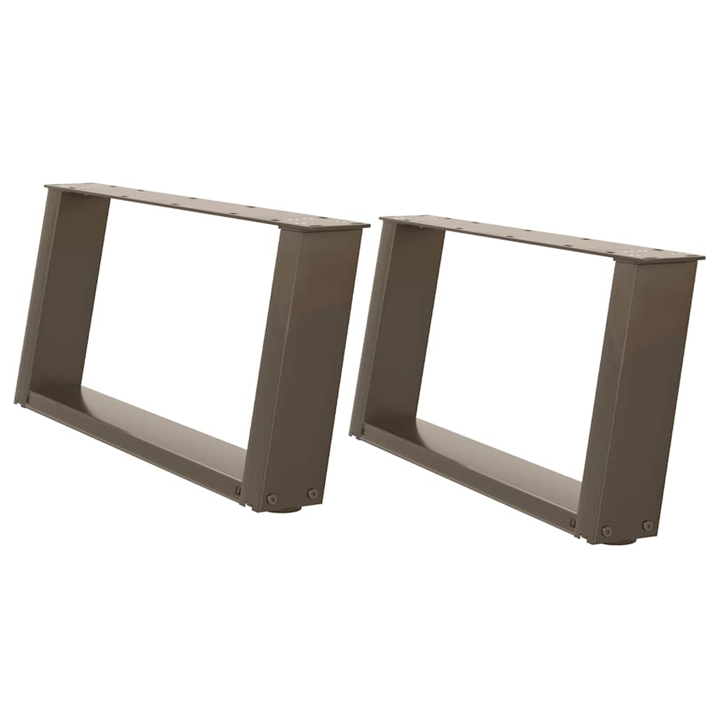 Salongbordben U-formet 2 stk naturstål 70 x (30-31) cm stål