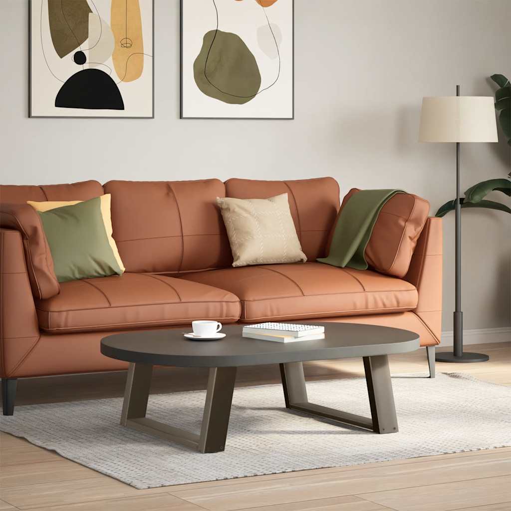 Salongbordben U-formet 2 stk naturstål 70 x (30-31) cm stål