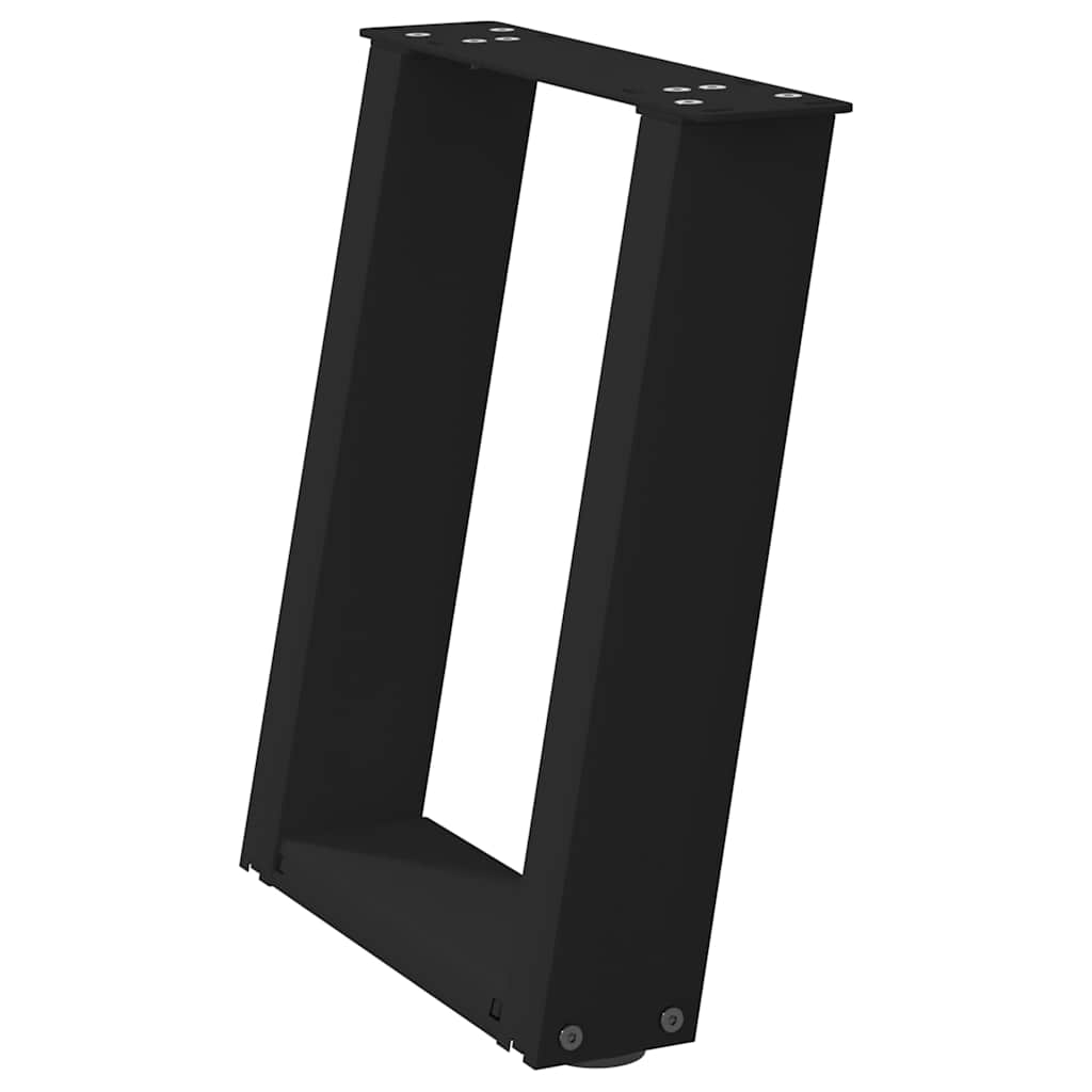 Salongbordben U-formet 2 stk svart 28 x (42-43) cm stål