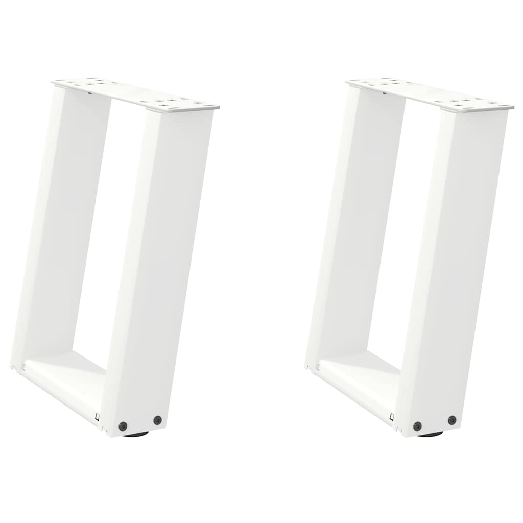 Salongbordben U-formet 2 stk hvit 28 x (42-43) cm stål vidaXL