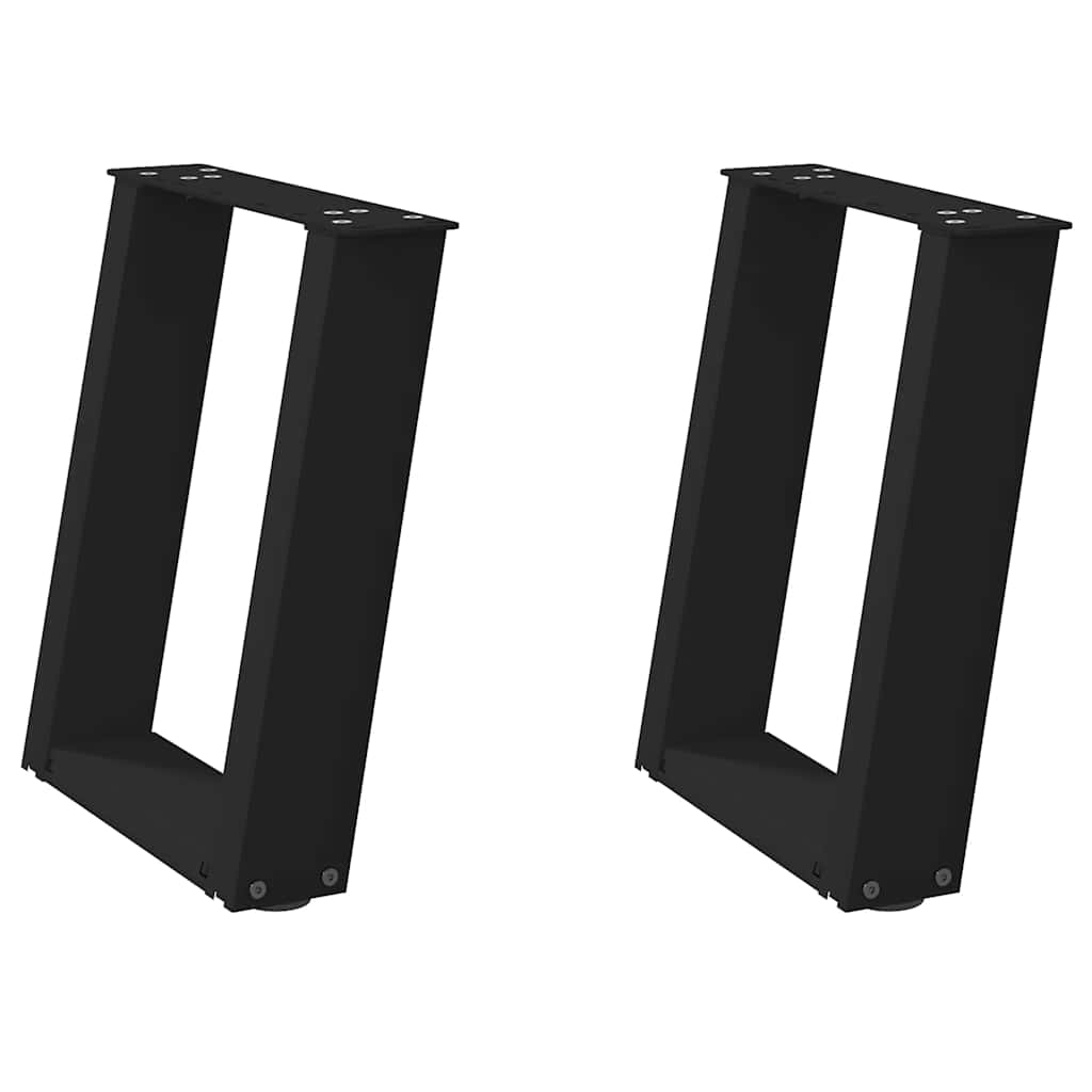 Salongbordben U-formet 2 stk svart 38 x (42-43) cm stål