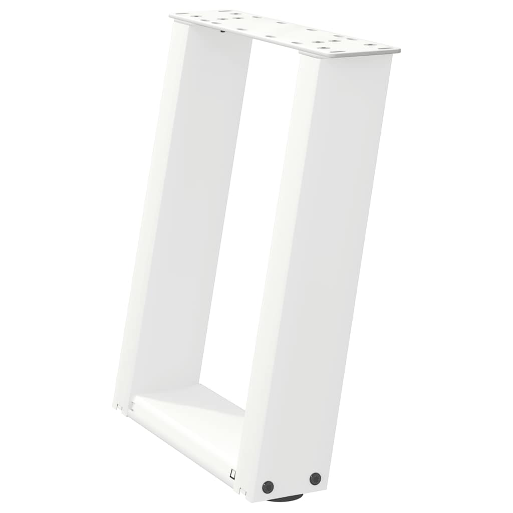 Salongbordben U-formet 2 stk hvit 38 x (42-43) cm stål