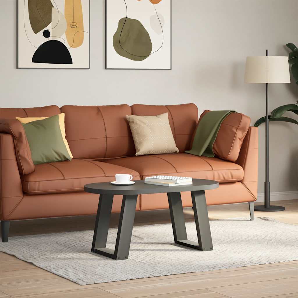 Salongbordben U-formet 2 stk antrasitt 38 x (42-43) cm stål