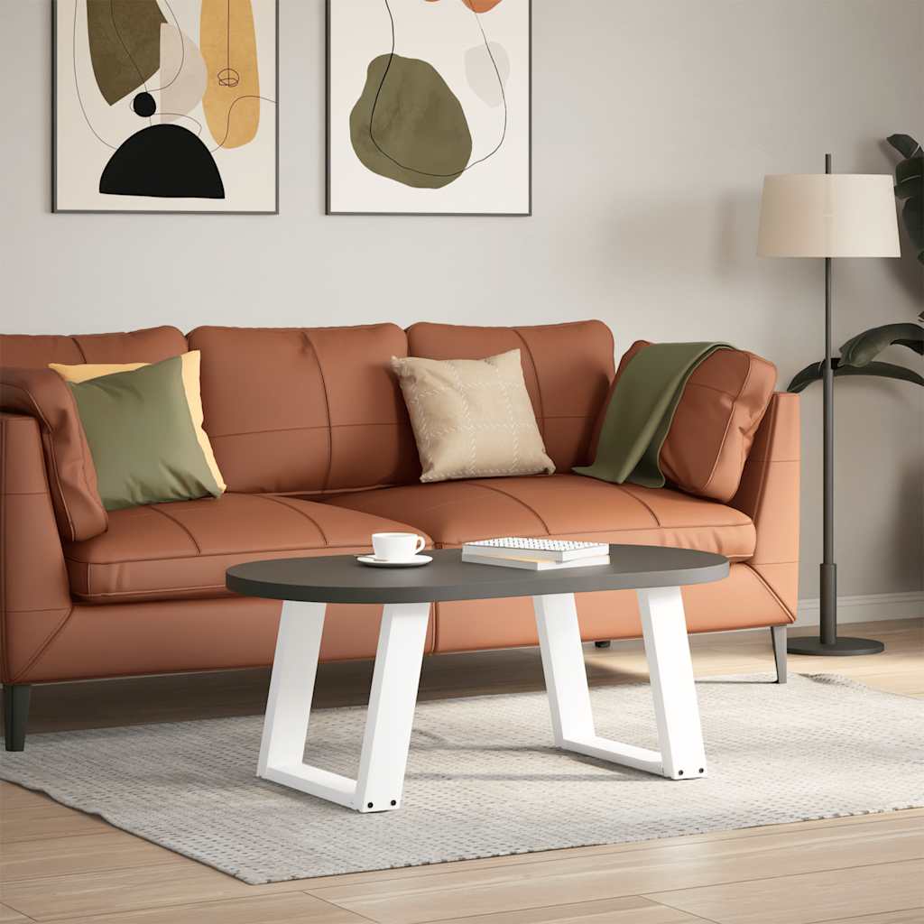 Salongbordben U-formet 2 stk hvit 50x(42-43) cm stål vidaXL