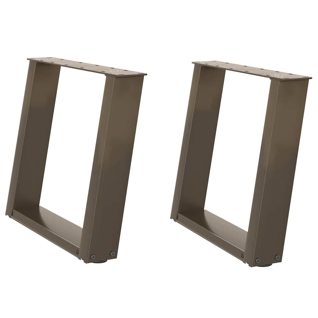 Salongbordben U-formet 2 stk naturstål 50x(42-43) cm stål