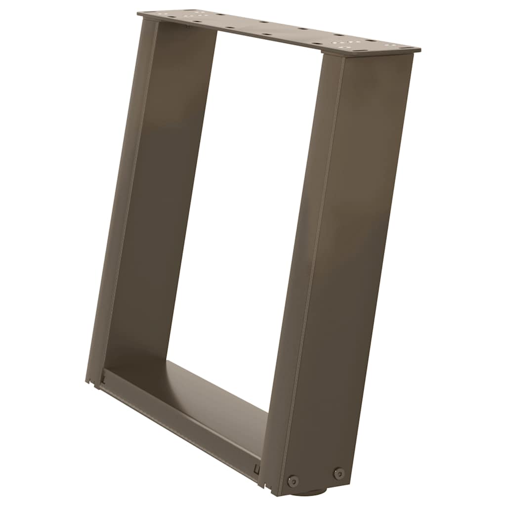 Salongbordben U-formet 2 stk naturstål 50x(42-43) cm stål
