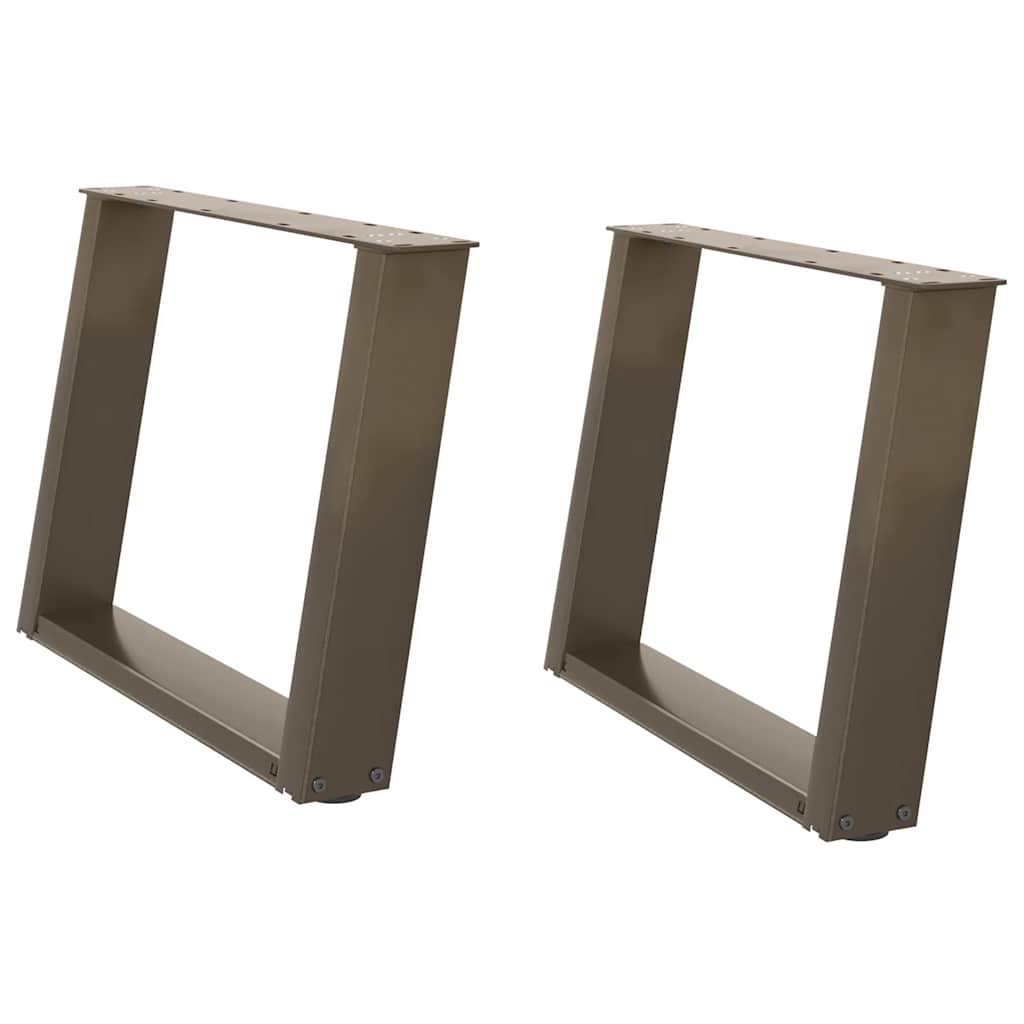 Salongbordben U-formet 2 stk naturstål 60 x (42-43) cm stål