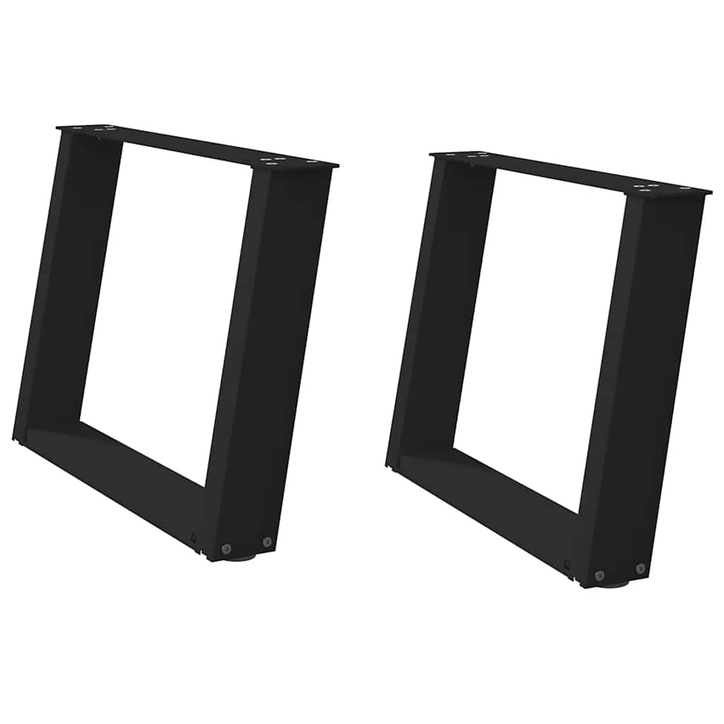 Salongbordben U-formet 2 stk svart 70 x (42-43) cm stål