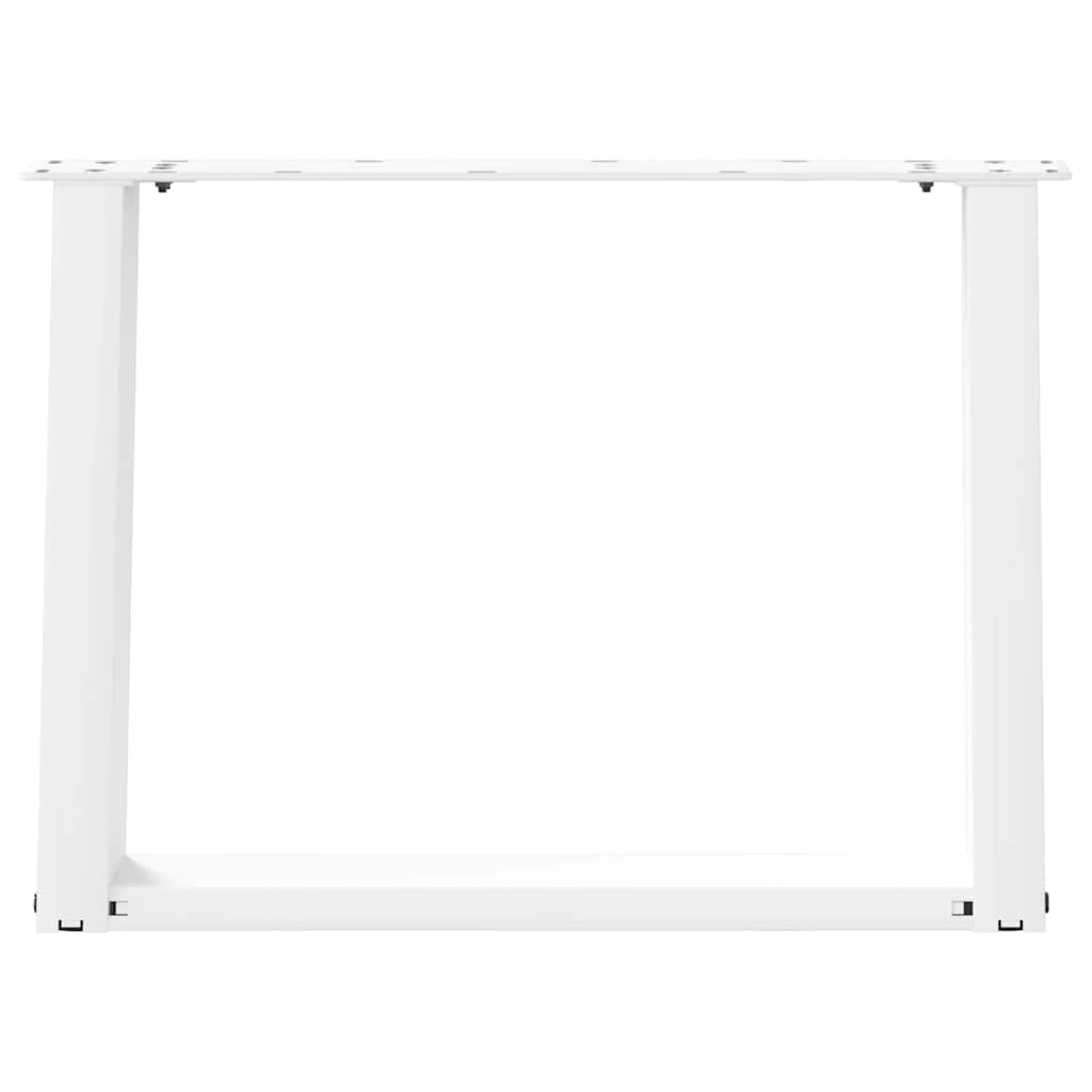 Salongbordben U-formet 2 stk hvit 70 x (42-43) cm stål