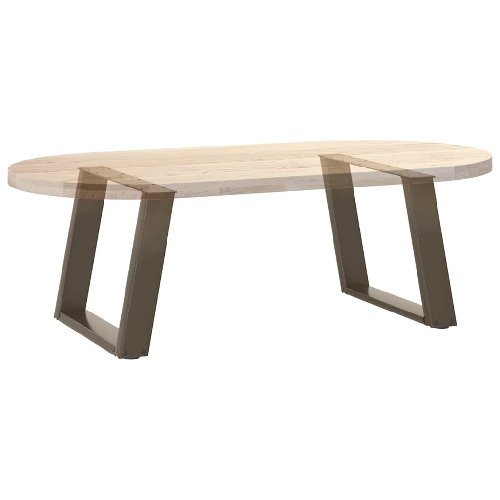 Salongbordben U-formet 2 stk naturstål 70 x (42-43) cm stål